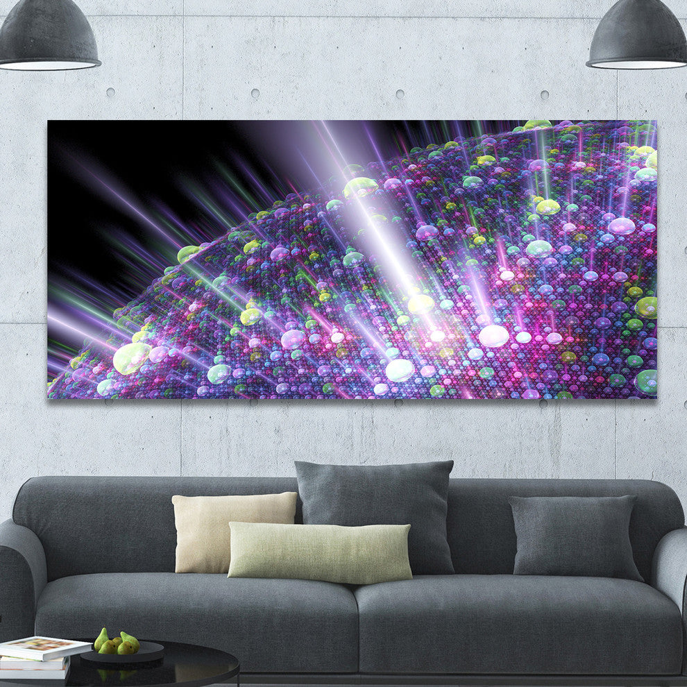 Purple Solar Bubbles Planet, Oversized Abstract Canvas Art Print, 60x28