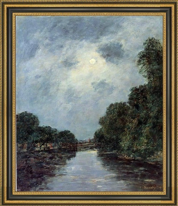 Eugene-Louis Boudin the somme near D'Abbeville Moonlight Canvas Print, 20"x25"