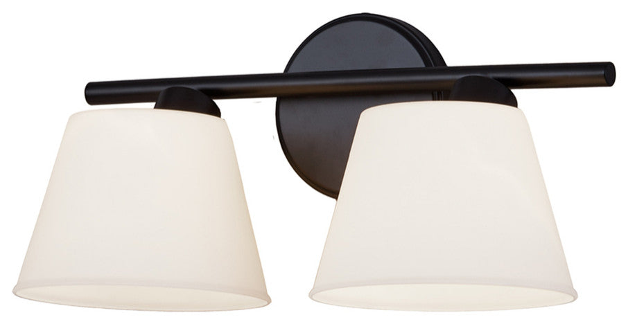 Envoy 2-Light Bath Bar FSN-8072-OPAL-MBLK, Matte Black