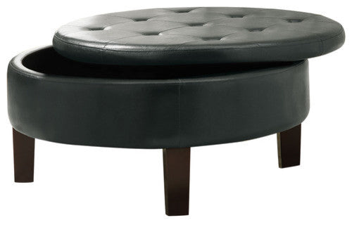 Storage Ottoman Dark Brown Finish