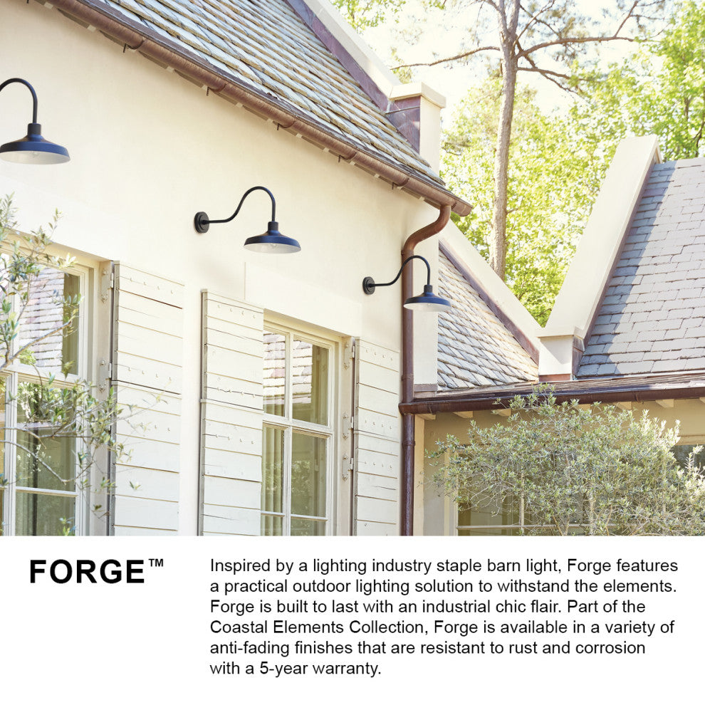 Hinkley Forge 12' Medium Outdoor Flush Mount Light, Burnished Bronze