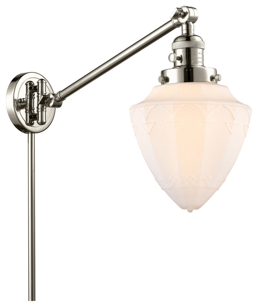 Innovations 237-PN-G661-7-LED 1 Light Swing Arm, Switch, Polished Nickel