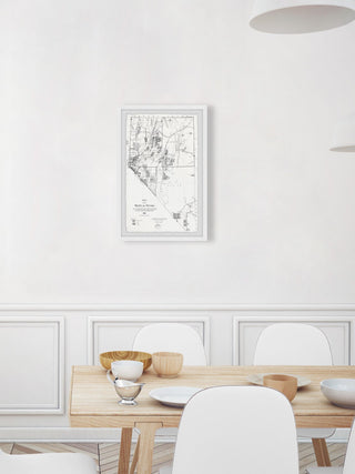 "Vintage Nevada Map" Framed Painting Print, 30x45