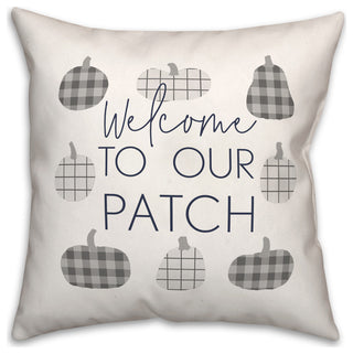 Welcome Checkered Pumpkins 20x20 Spun Poly Pillow