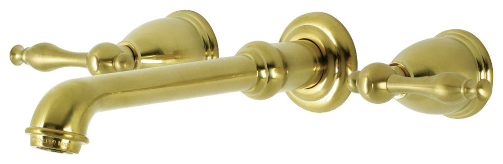 Kingston Brass KS7127NL 8" Center Wall Mount Bathroom Faucet, Brushed Brass