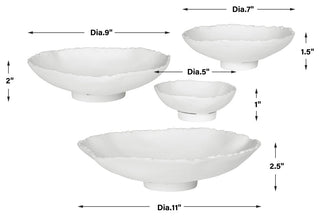 Uttermost Lucky Coins White Metal Wall Bowls, S/4