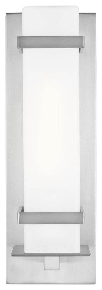 Alban Small 1-Light Outdoor Wall Lantern, Satin Aluminum