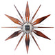 Utopia Mid-Century Modern Vintage Sunburst Wall Clock, 30"
