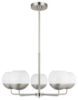 Alvin Five Light Chandelier, Brushed Nickel