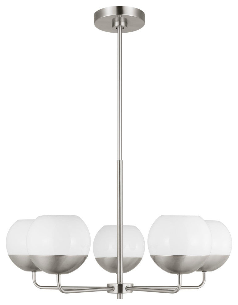 Alvin Five Light Chandelier, Brushed Nickel