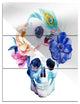 "Anemones and Skull" Digital Glossy Metal Wall Art, 3 Panels, 28"x36"