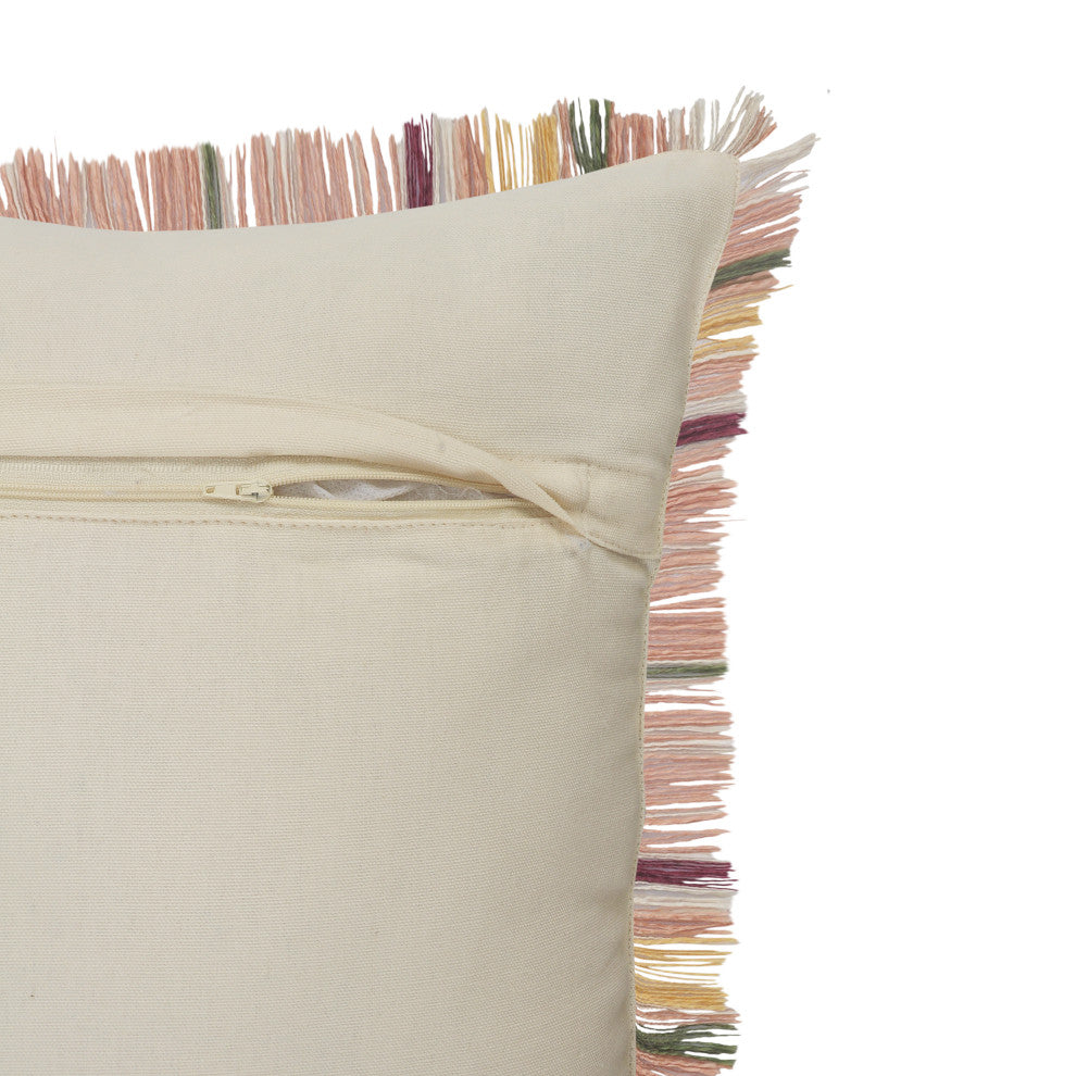 Berry Drew Plaid Throw Pillow with Fringe