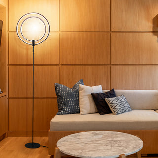 Brightech Eclipse Modern LED Torchiere Floor Lamp - Very High Brightness, Black