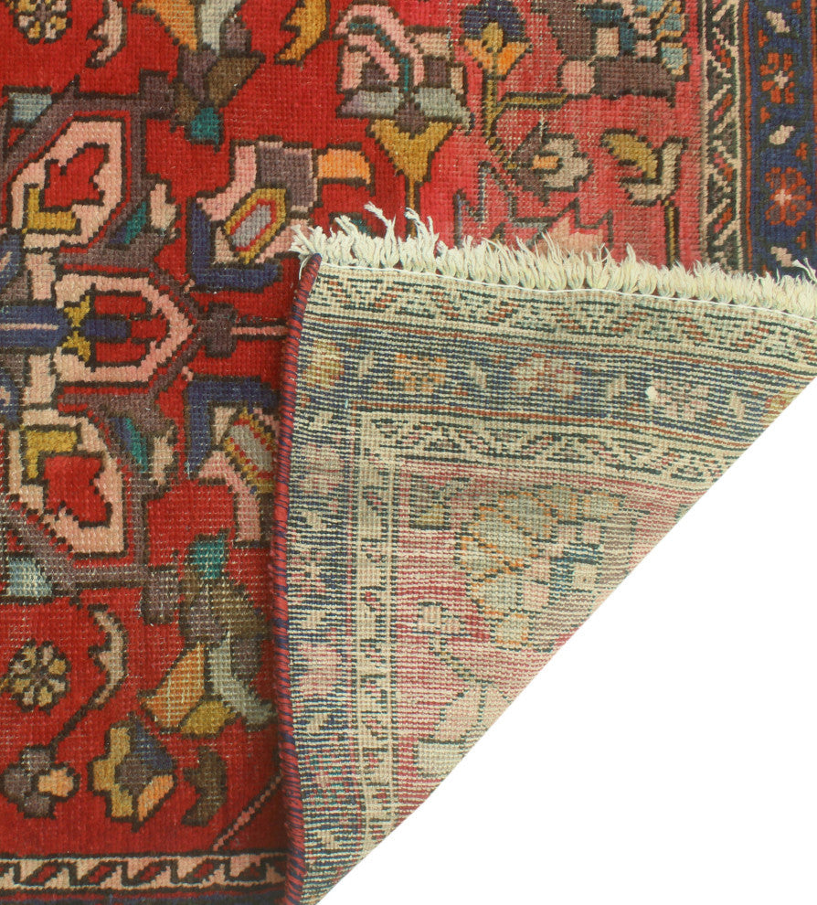 Fine Vintage Distressed Roseanna Red/Navy Runner, 2'11 x 10'7