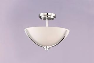 Maxim 20031 Deven 3 Light 14"W Semi-flush Bowl Ceiling Fixture - Satin Nickel /