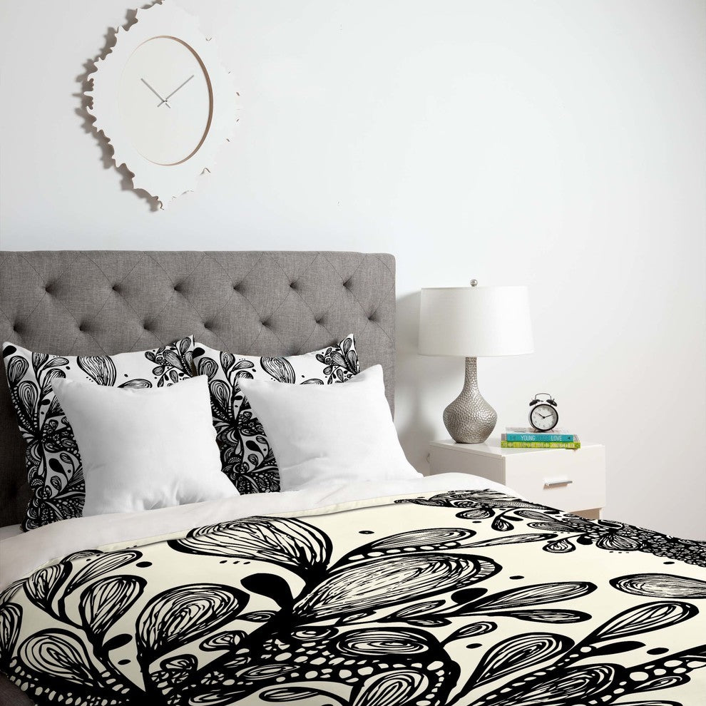 Deny Designs Julia Da Rocha Wild Leaves Duvet Cover - Lightweight