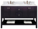 Winterfell 60" Double Bathroom Vanity Set, Espresso