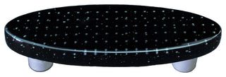 Art Glass Bubbles Pull Oval, Alum Post, Bubbles Black