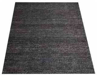 HAND WOVEN JUTE ECO-FRIENDLY SOLID AREA RUGS, Charcoal, Solid, Outdoor Indoor, [Rectangle] 5'x8'
