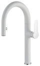 LaToscana Nove Single Handle Pull-Down Spray Kitchen Faucet, White Metallic