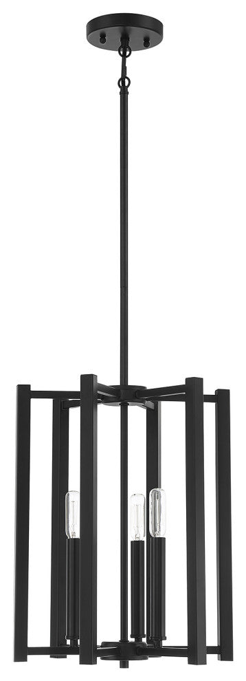 Benson 3-Light Matte Black Pendant