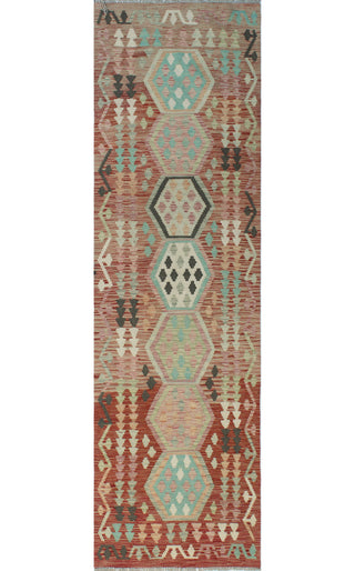 Sun Faded Flatweave Ronna Red/Ivory Runner, 2'9x9'7
