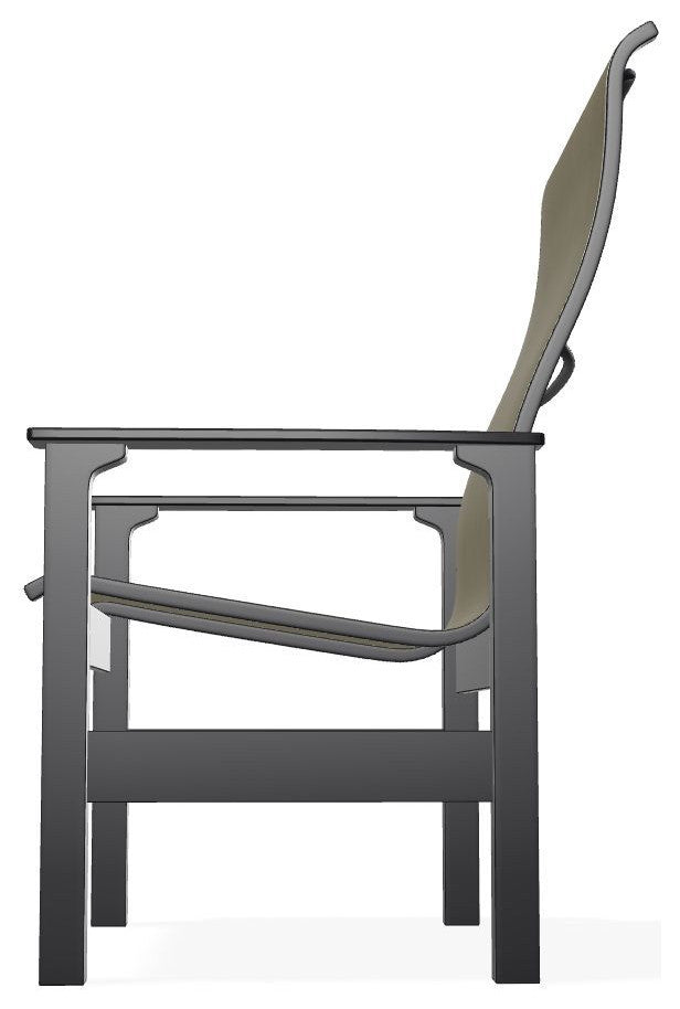 Leeward Sling Outdoor Armchair, Elevation Stone/Black