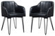Set of Two Vintage Black Faux Leather Dining Chairs