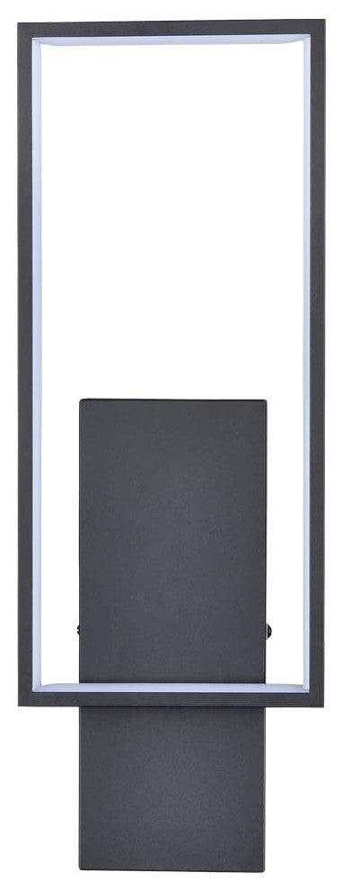 Modern Black LED Wall Sconce With Rectangle Aluminum Shade Neutral Light 4000K