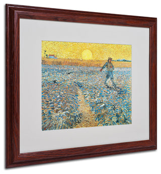 'Sower, 1888' Matted Framed Canvas Art by Vincent van Gogh