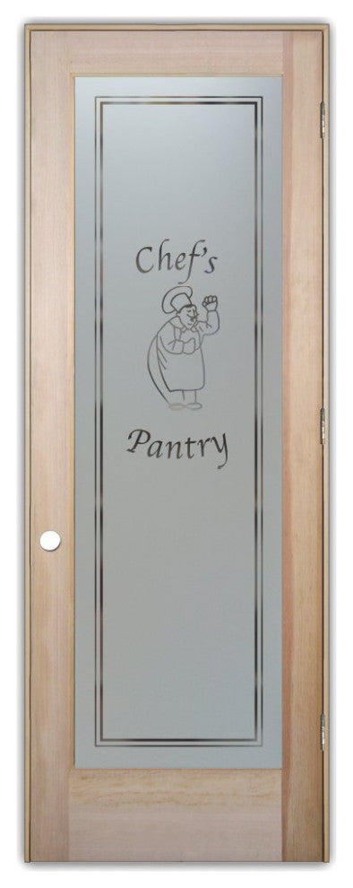 Pantry Door - Happy Chef - Douglas Fir (stain grade) - 24" x 80" - Knob on...