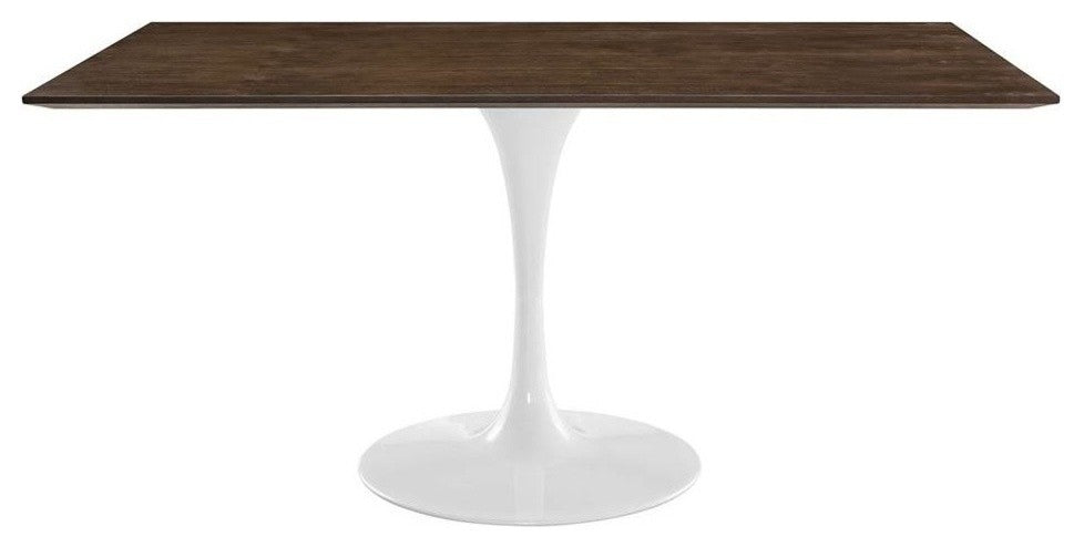 Modern Contemporary Rectangle Dining Table, Walnut, Wood, 60"