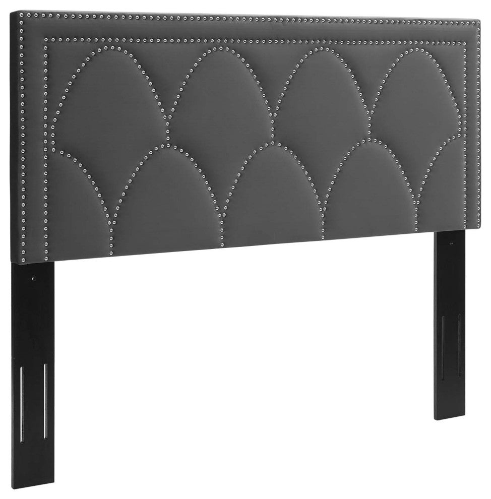 Greta Performance Velvet Twin Headboard, Charcoal