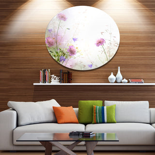 Beautiful Pastel Floral Pattern, Floral Round Wall Art, 23"