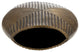 Metal, 12"H Ribbed Vase, Brass Antique