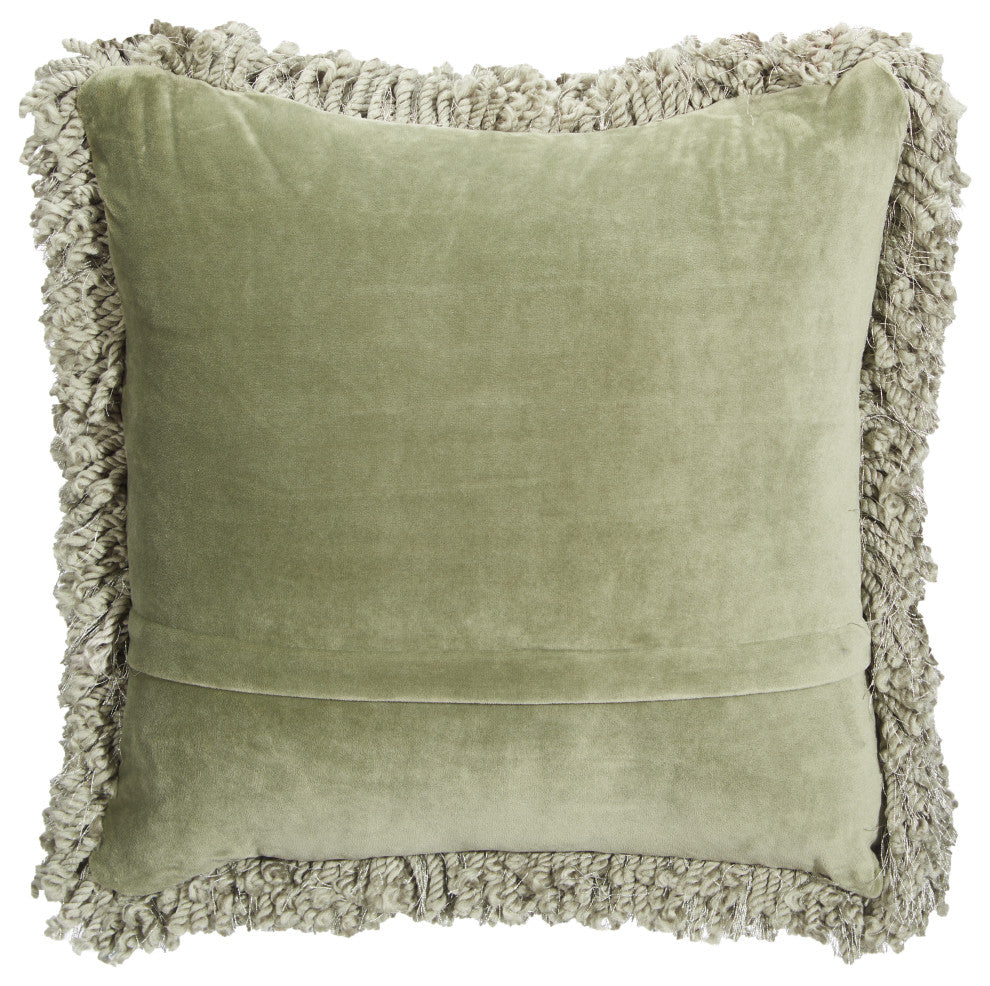 Mina Victory TL003 Throw Pillow, Sage, 20" x 20"