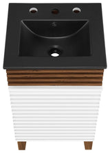 Render 18" Bathroom Vanity, White Walnut Black