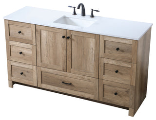 Home Living 60" SIngle Bathroom Vanity, Natural Oak