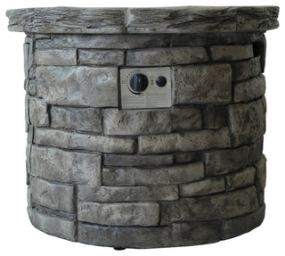 GDF Studio 5-Piece David Outdoor Adirondack Chair Set With Fire Pit, Gray