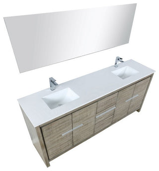 Lafarre Contemporary 80" Rustic Acacia Double Bathroom Vanity Set