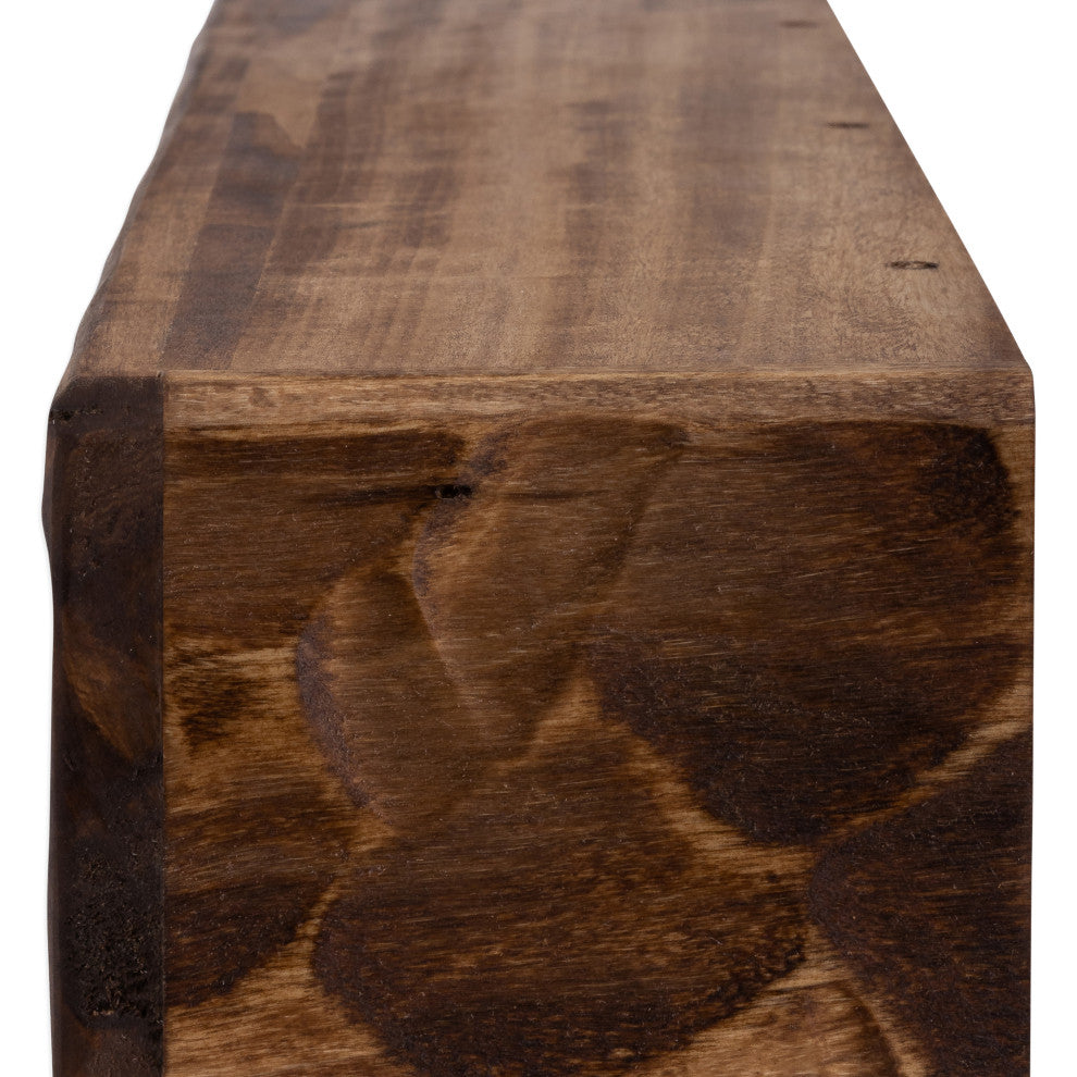 Rough Hewn Fireplace Shelf Mantel, Aged Oak, 72"
