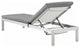 Lounge Chair Chaise, Aluminum, Metal, Silver Gray, Modern, Outdoor Patio