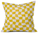 Avenie Warped Checkerboard Yellow Outdoor Throw Pillow