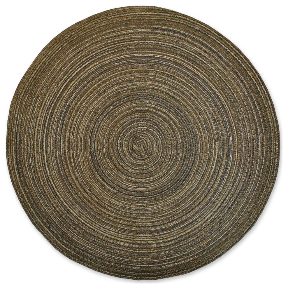 DII Variegated Brown Round Polypropylene Woven Placemat (Set of 6)