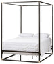 Eva Black Finished Metal Canopy Queen Bed