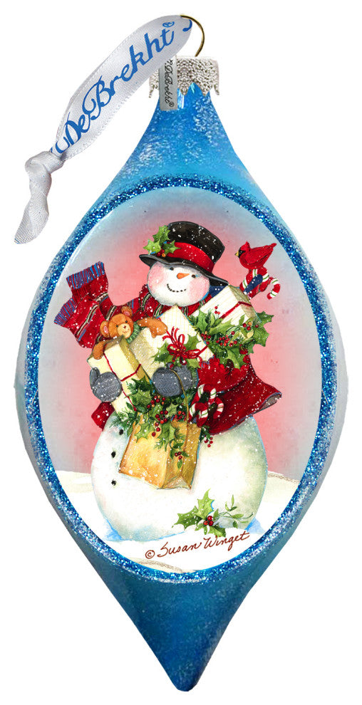 Gifty Snowman Glass Ornament