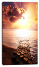 Stunning Beach with Old Bridge, Seascape Canvas Art Print, 16"x32"