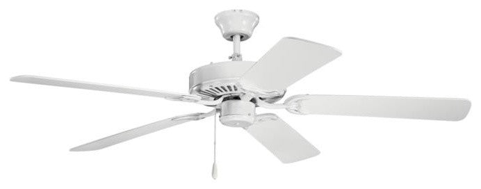 Kichler 404 Basics 5-Blade 52" Indoor Ceiling Fan, Satin Natural White
