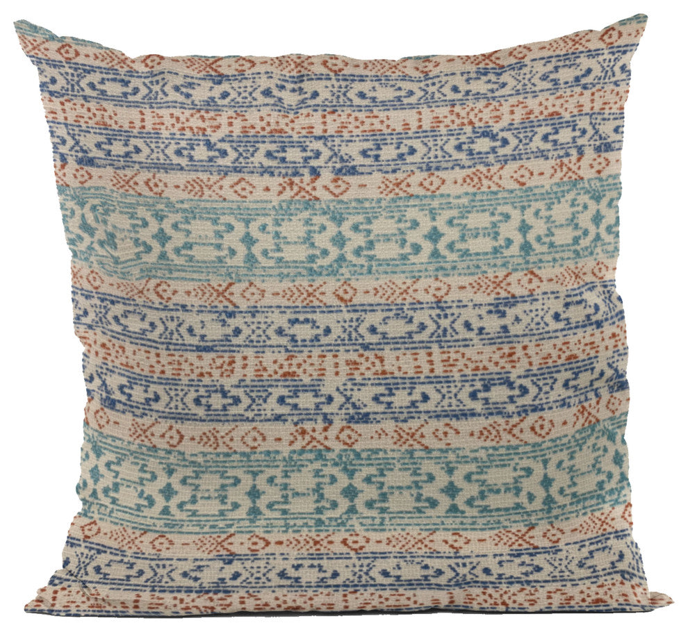 Plutus Blue Lined Stripe Luxury Throw Pillow, 18"x18"