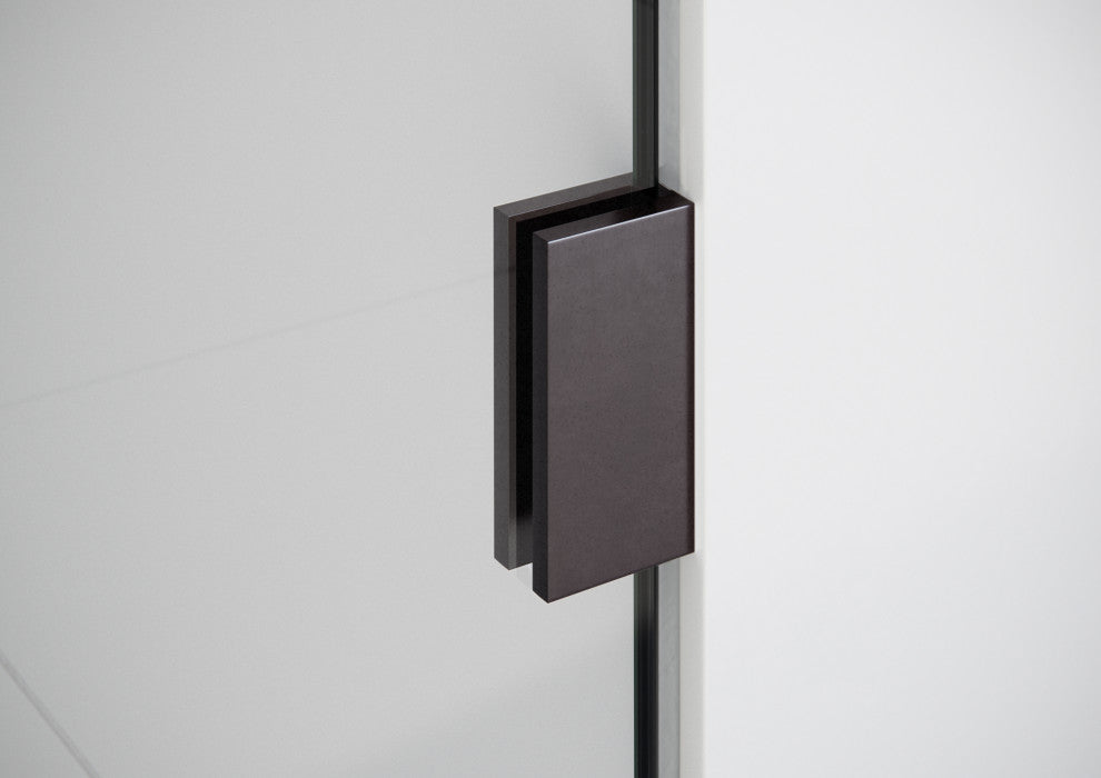 78"x50" Frameless Shower Door Single Fixed Panel, Oil Rubbed Bronze